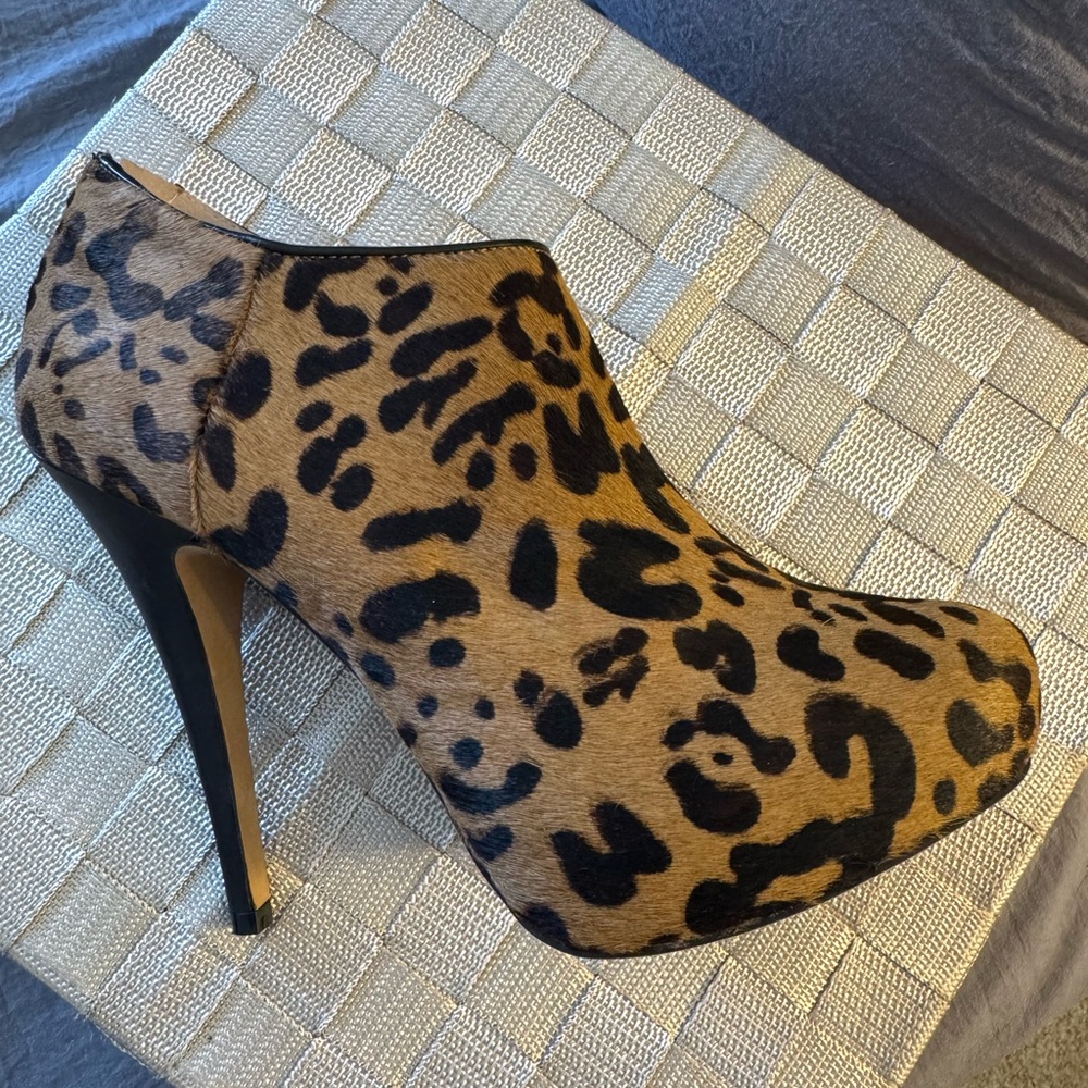 Vince Camuto Leopard Print Heeled Boots